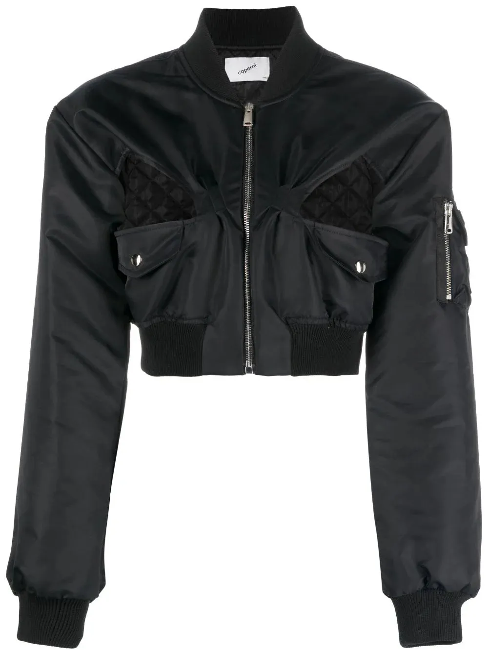 Bomber crop con cut-out