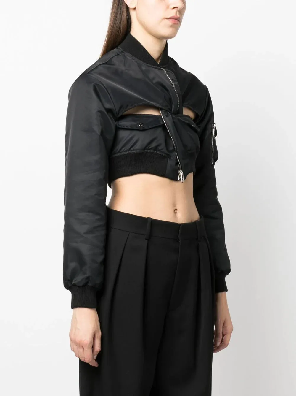 Bomber crop con cut-out