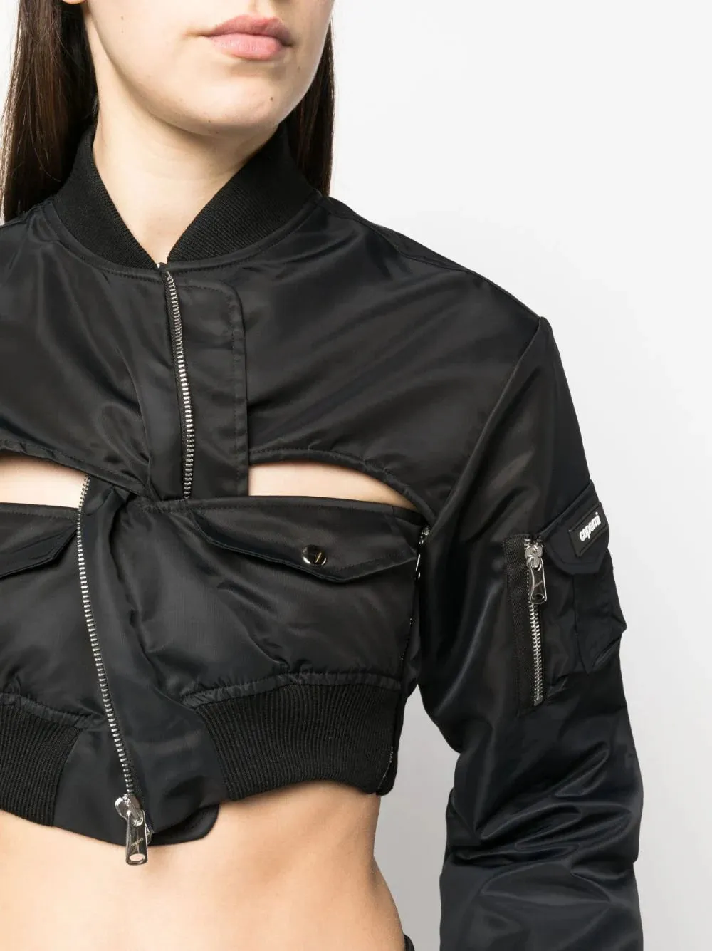 Bomber crop con cut-out