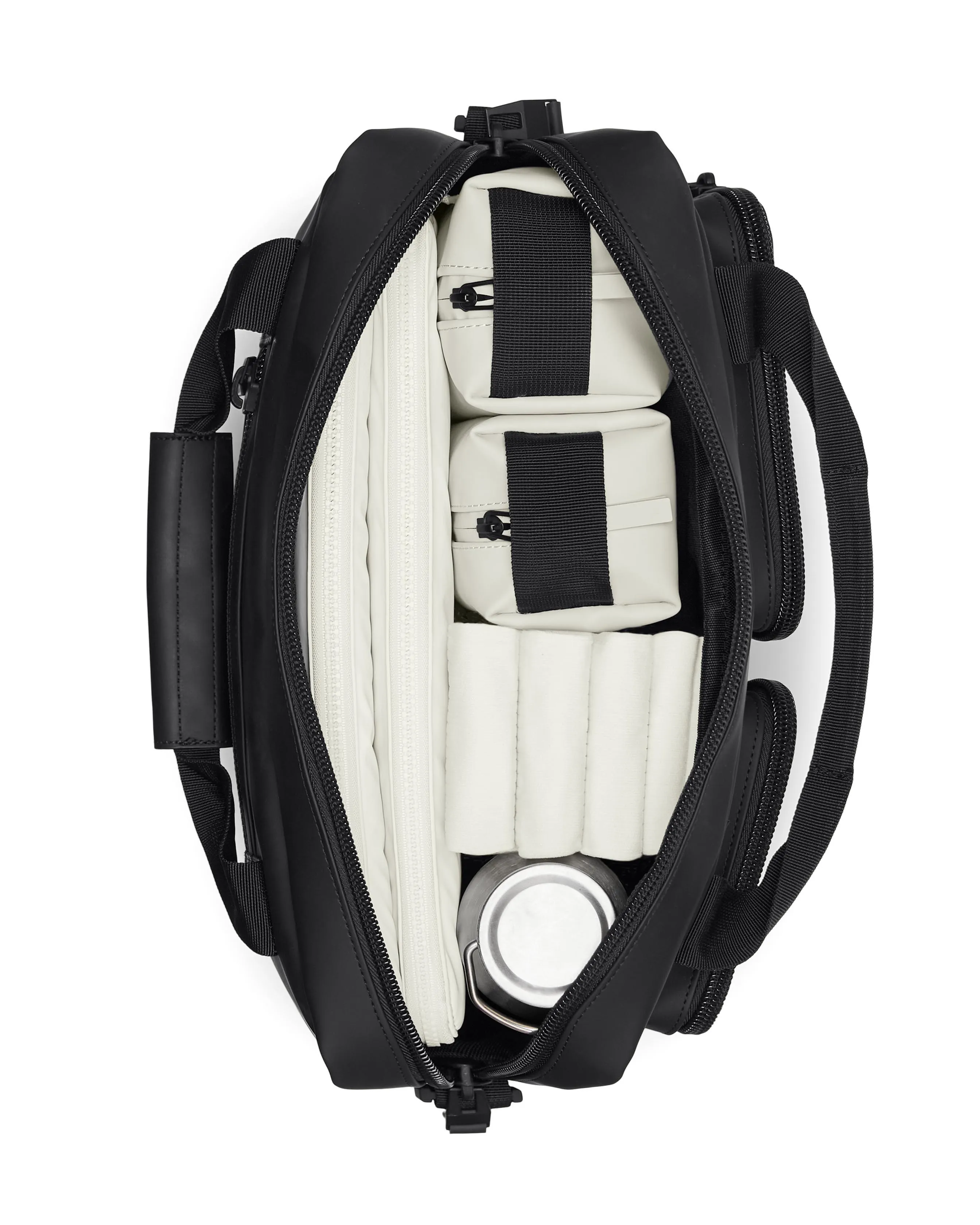 Borsa Texel Tech Bag nera in tessuto impermeabile effetto gommato
