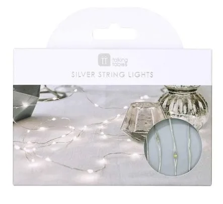 Catena luminosa a filo LED argento bianco freddo 3m