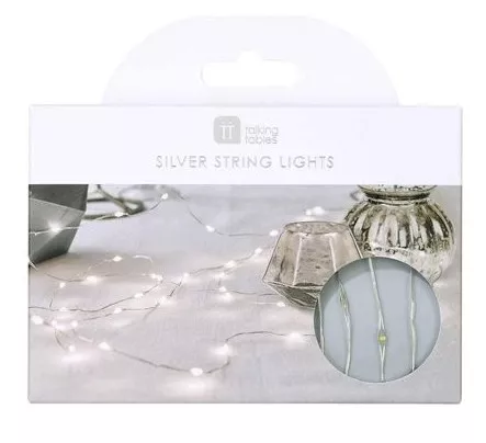 Catena luminosa a filo LED argento bianco freddo 3m