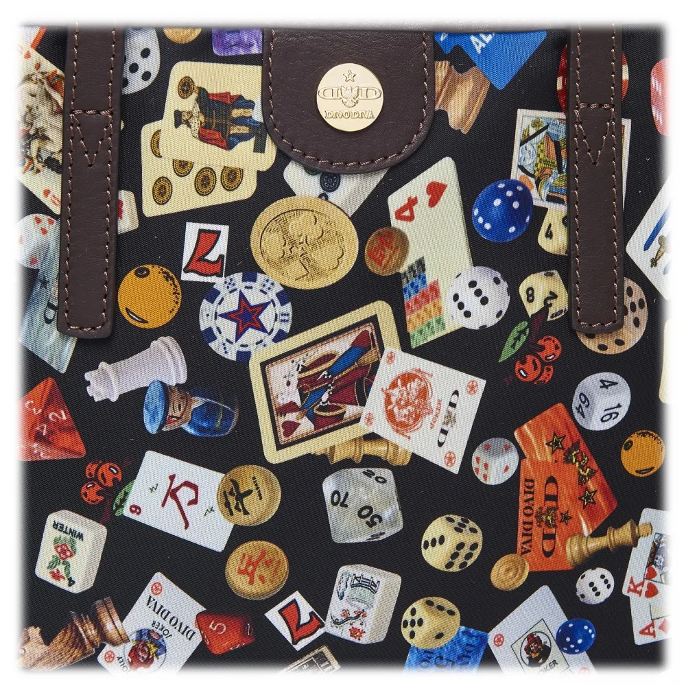 Divo Diva - San Remo - Nero Scuro - Borsa in Pelle - Made in Italy - Life is a Game Collection - Alta Qualità Luxury