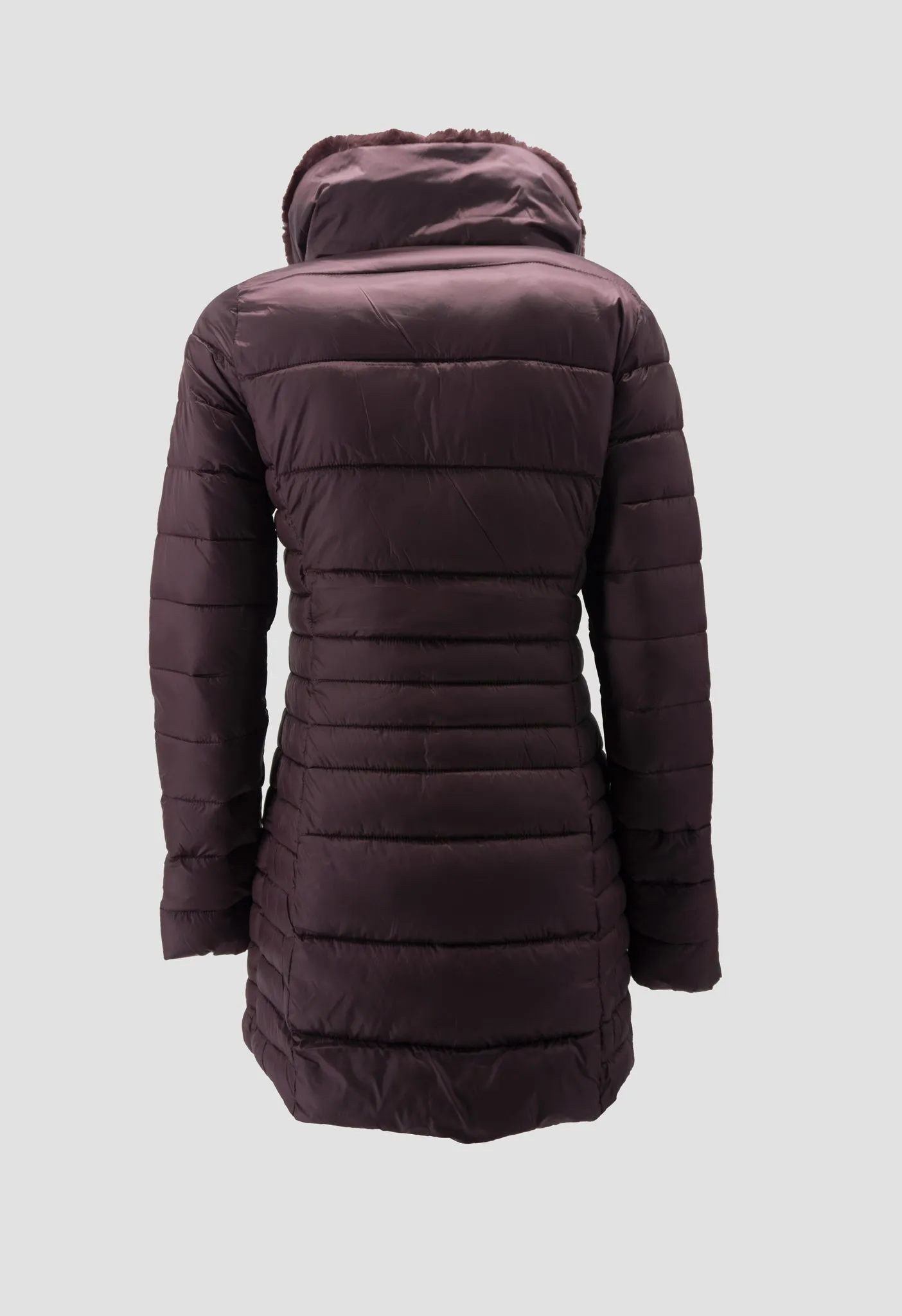 Eco down jacket with standing collar / Bordeaux