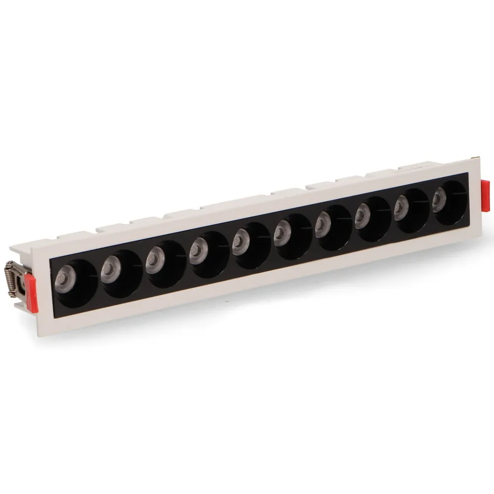 Faretto Led da incasso Vienna 20W Rettangolare Cornice bianca Apertura 36 gradi Bianco caldo 3000K M LEDME