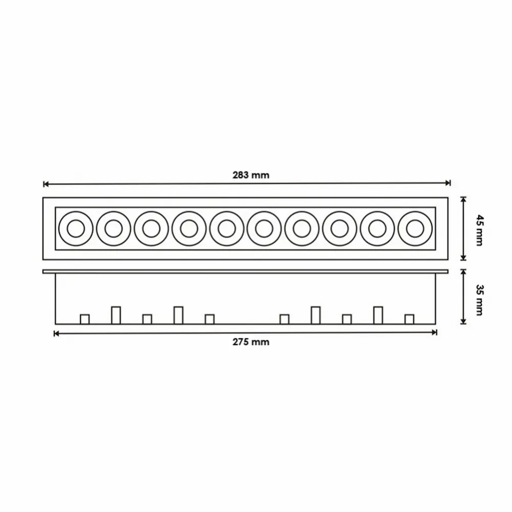 Faretto Led da incasso Vienna 20W Rettangolare Cornice bianca Apertura 36 gradi Bianco caldo 3000K M LEDME