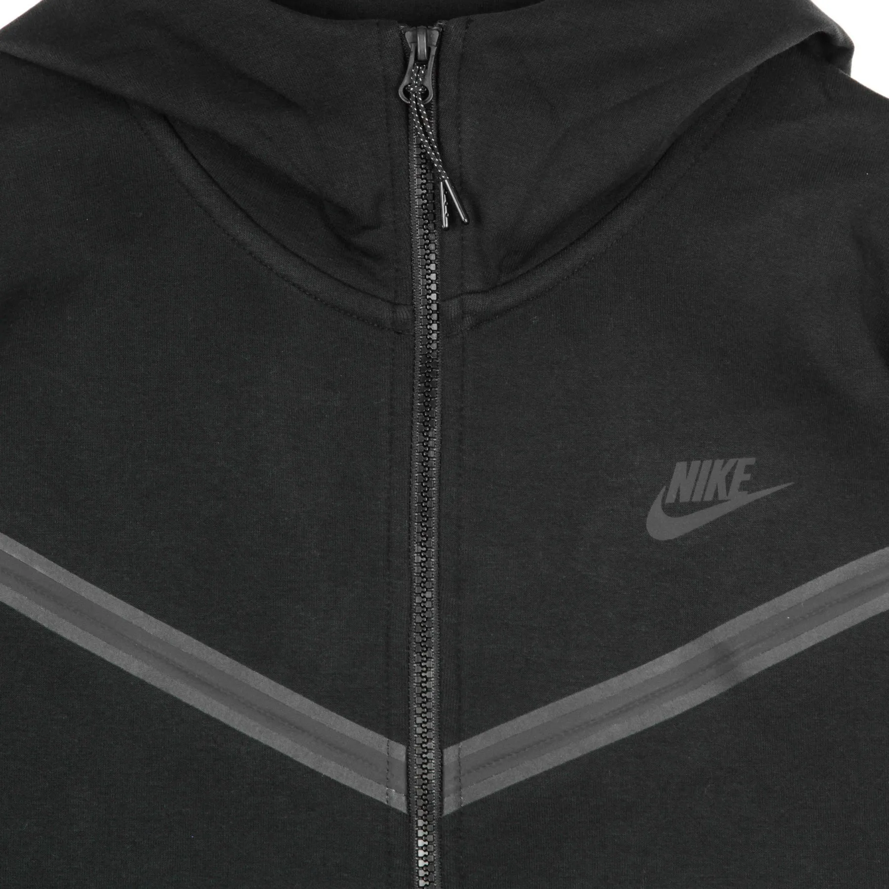 Felpa Leggera Cappuccio Zip Uomo Sportswear Tech Fleece Hoodie Black/black