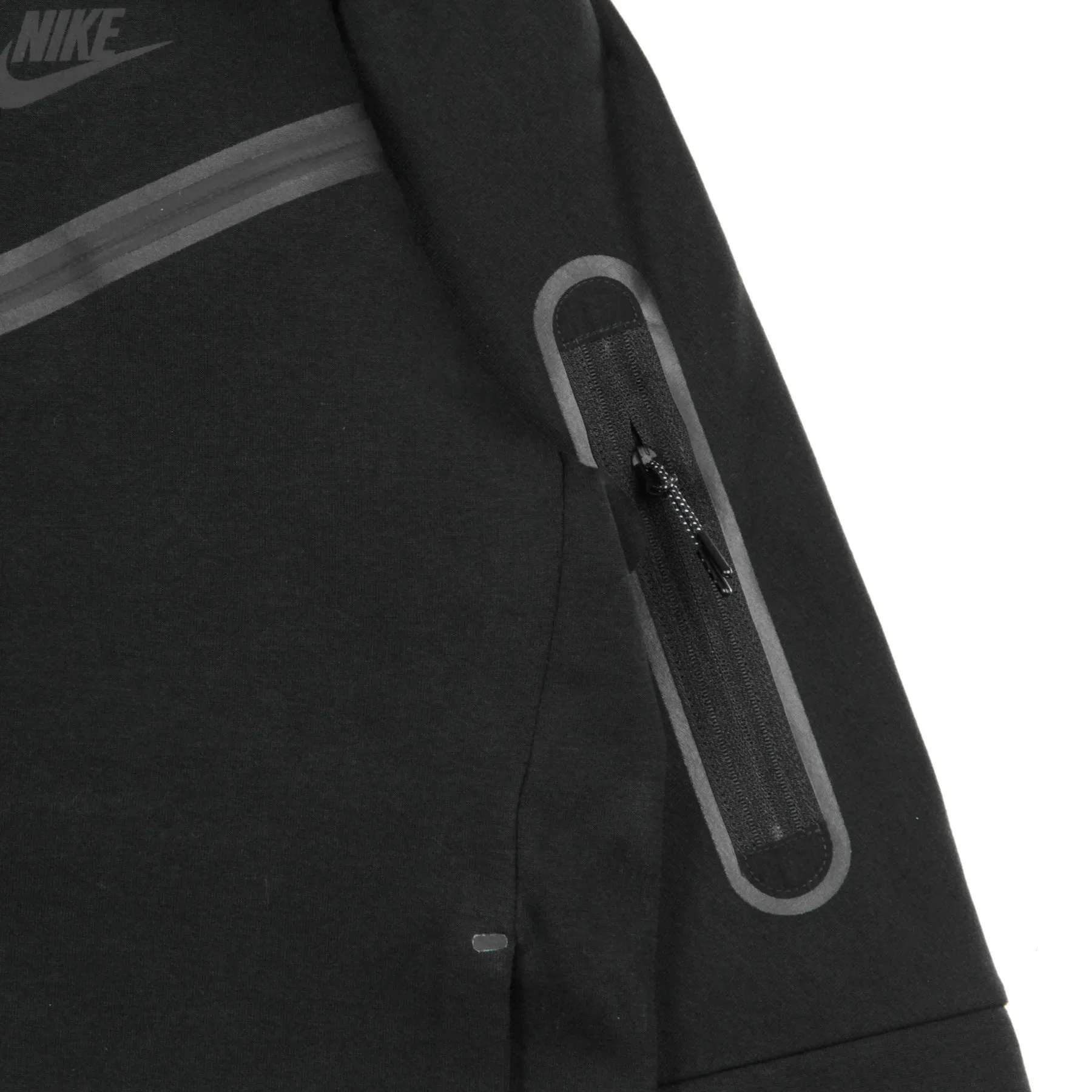 Felpa Leggera Cappuccio Zip Uomo Sportswear Tech Fleece Hoodie Black/black