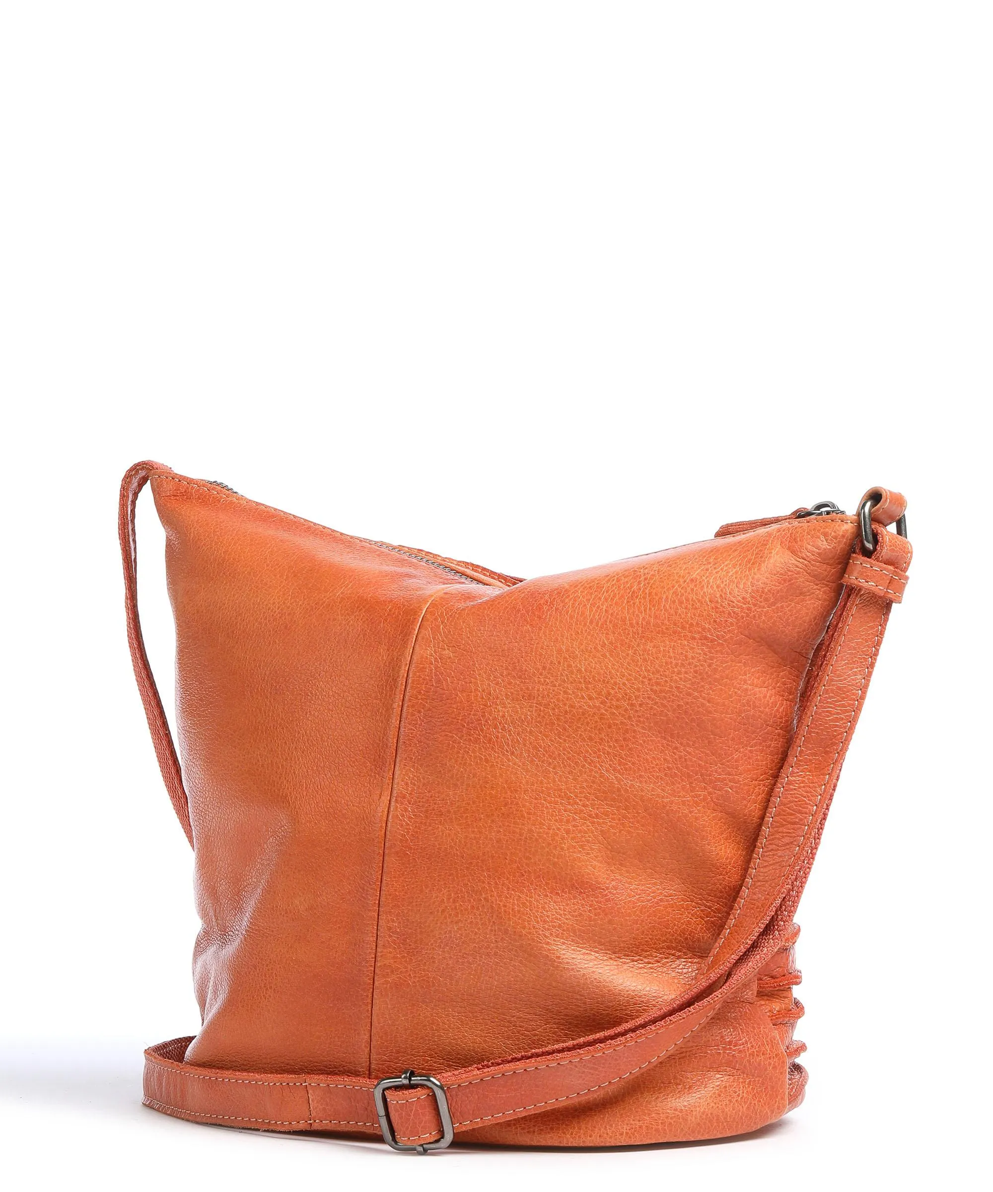  FredsBruder Riffellinchen Borsa a tracolla pelle di vacchetta grana arancio  