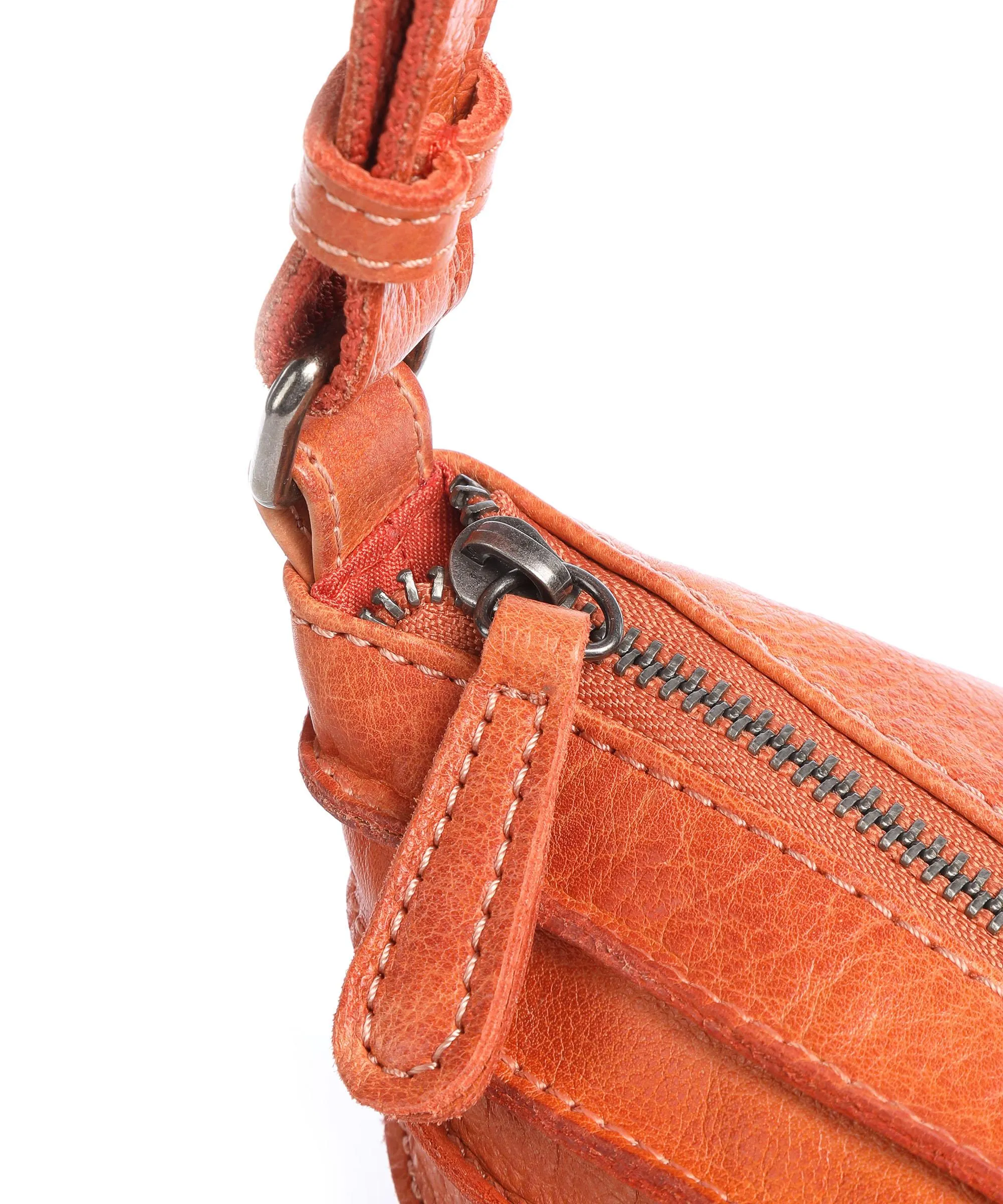  FredsBruder Riffellinchen Borsa a tracolla pelle di vacchetta grana arancio  