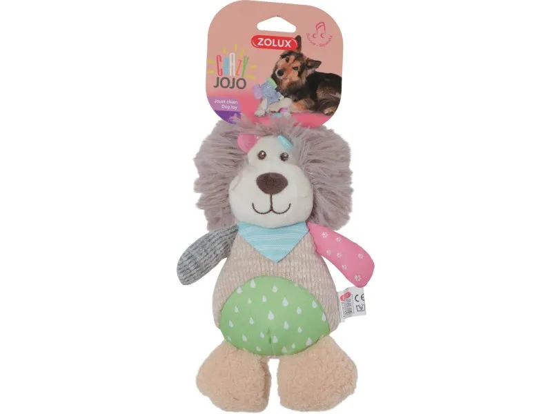 Gioco cane peluche crazy jojo leone 17x10x25 cm