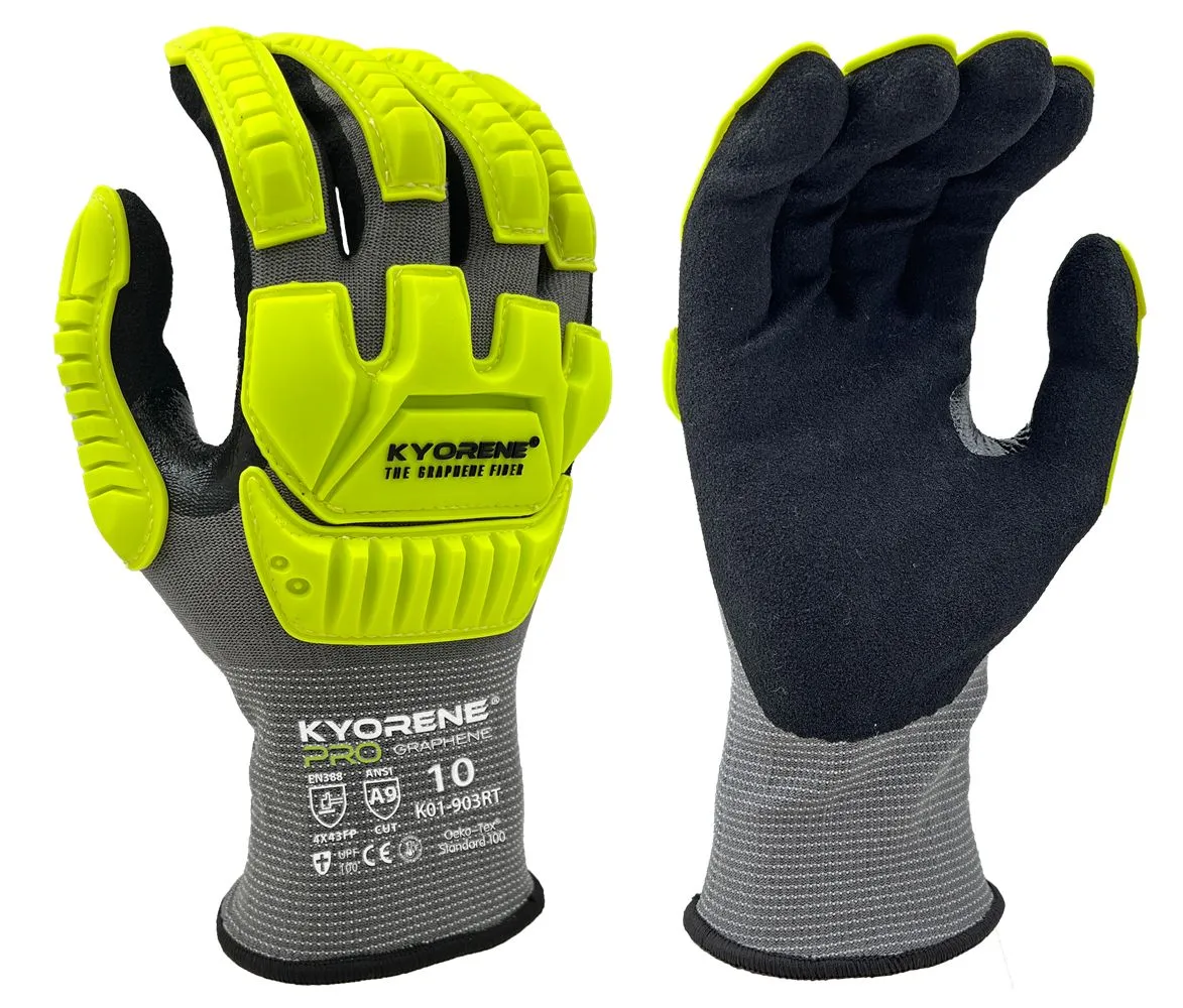 Guanti KYORENE K01-903RT, Tg. 11, in Grafene, Nylon, col. Grigio, Giallo
