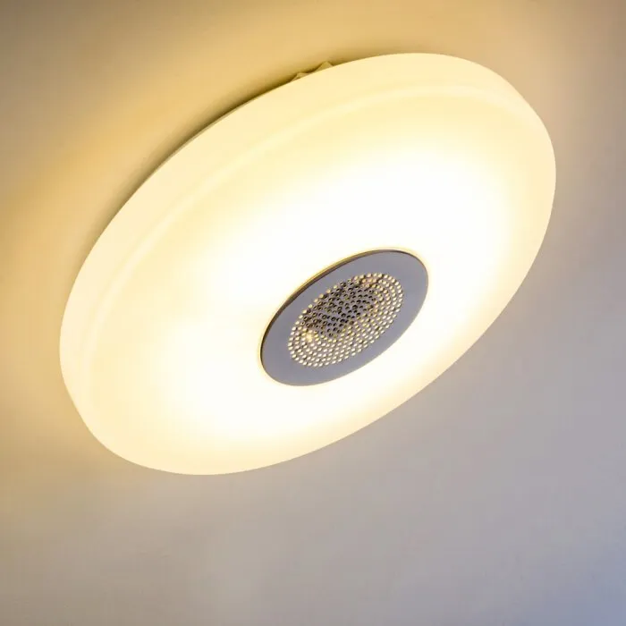 HEMLO Plafoniera LED Bianco, 1-Luce, Telecomando, Cambia colore