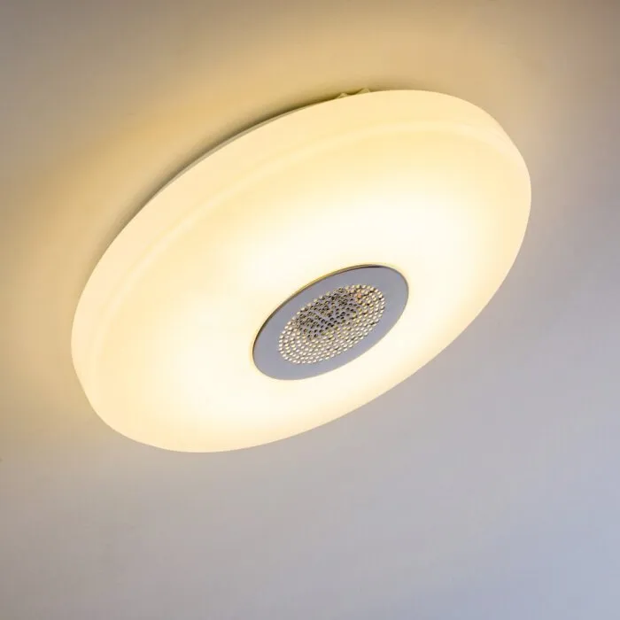 HEMLO Plafoniera LED Bianco, 1-Luce, Telecomando, Cambia colore