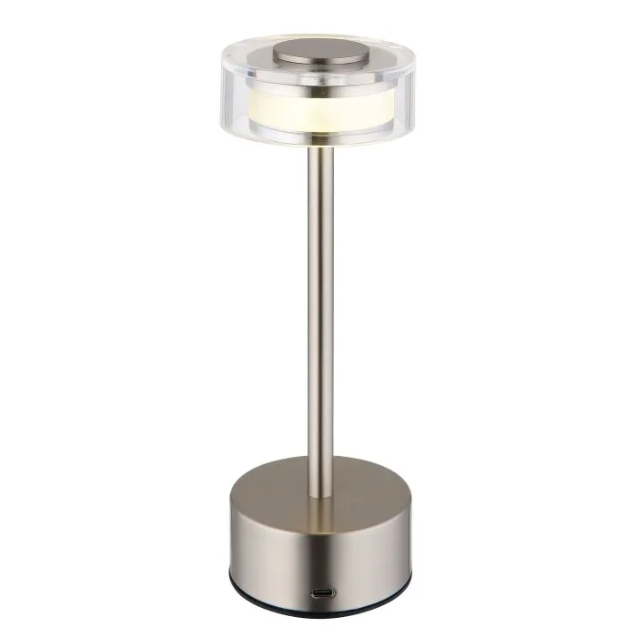 Illuminazione Globo Lighting Shira Lampada da tavolo LED Nichel opaco, 1-Luce