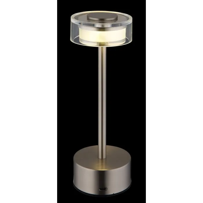 Illuminazione Globo Lighting Shira Lampada da tavolo LED Nichel opaco, 1-Luce