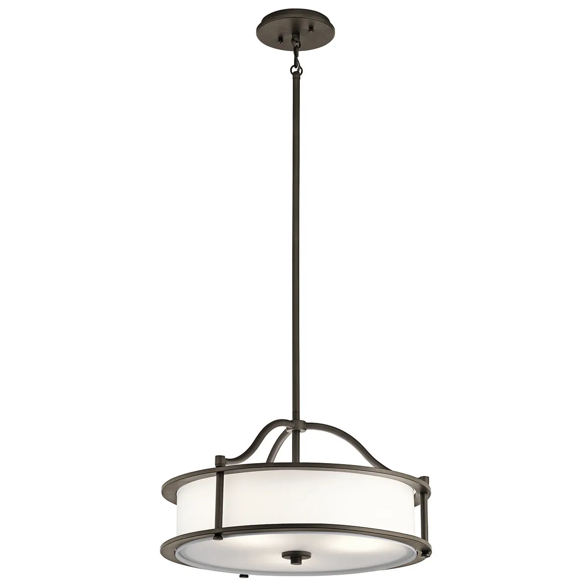 Kichler  Lampada a sospensione in acciaio diffusore in vetro a 3 luci dal design moderno Emory - 100W