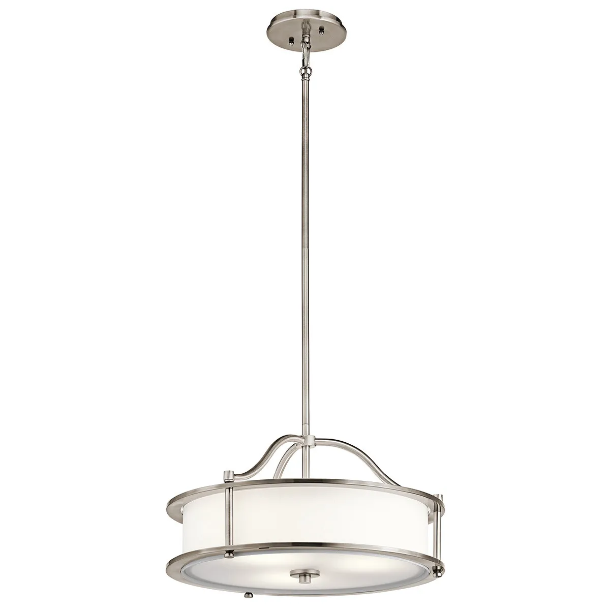 Kichler  Lampada a sospensione in acciaio diffusore in vetro a 3 luci dal design moderno Emory - 100W