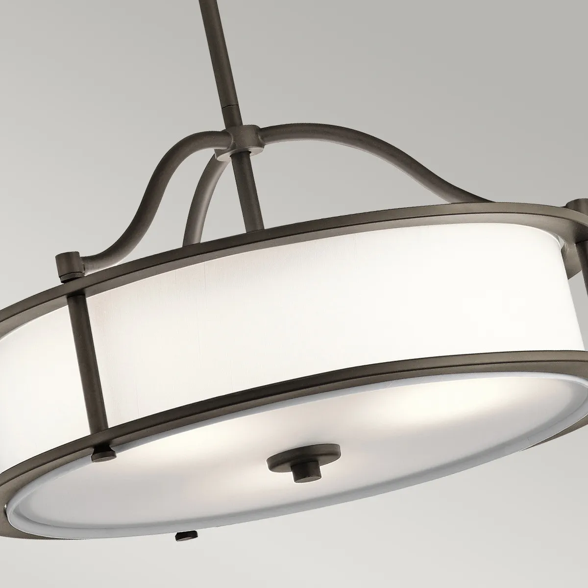 Kichler  Lampada a sospensione in acciaio diffusore in vetro a 3 luci dal design moderno Emory - 100W