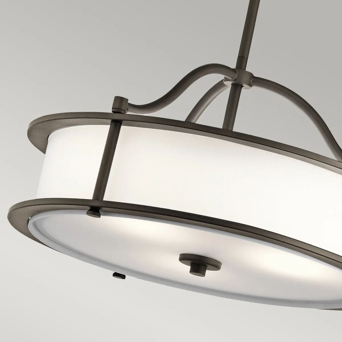 Kichler  Lampada a sospensione in acciaio diffusore in vetro a 3 luci dal design moderno Emory - 100W
