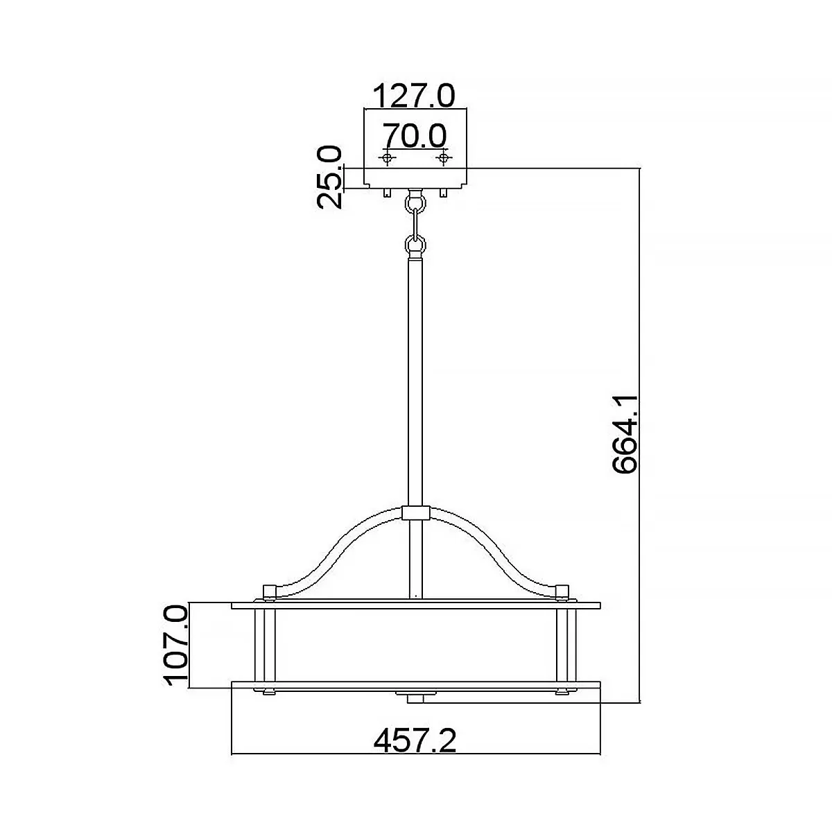 Kichler  Lampada a sospensione in acciaio diffusore in vetro a 3 luci dal design moderno Emory - 100W