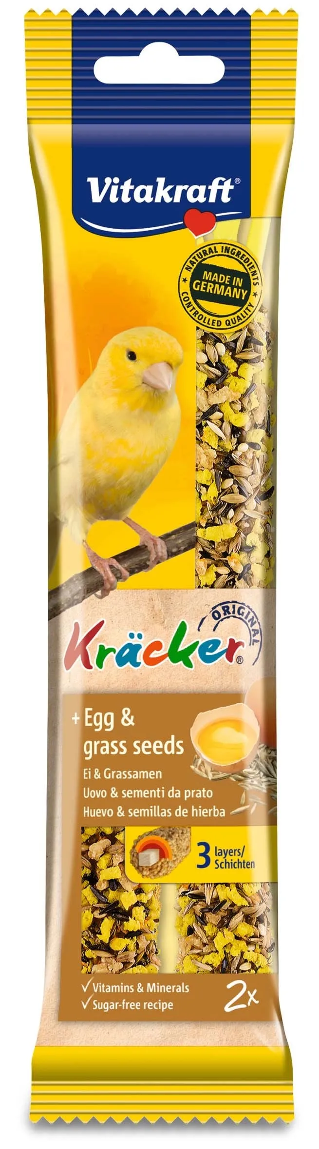 Kracker per canarini Vitakraft uovo e semenze 60 g