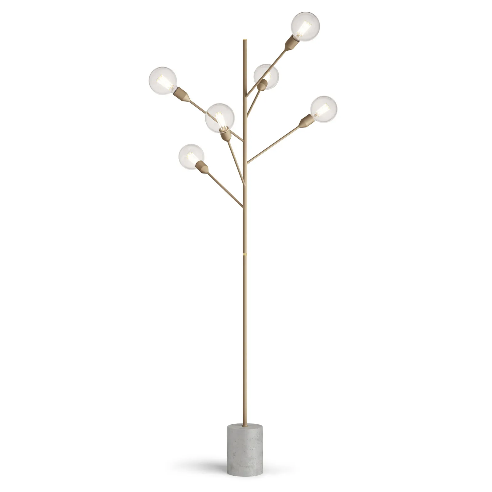 Modo Luce Baobab piantana 6 luci satinato oro