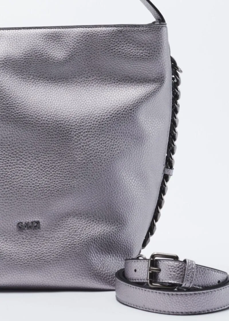 Monospalla con decorazione di catene metalliche
