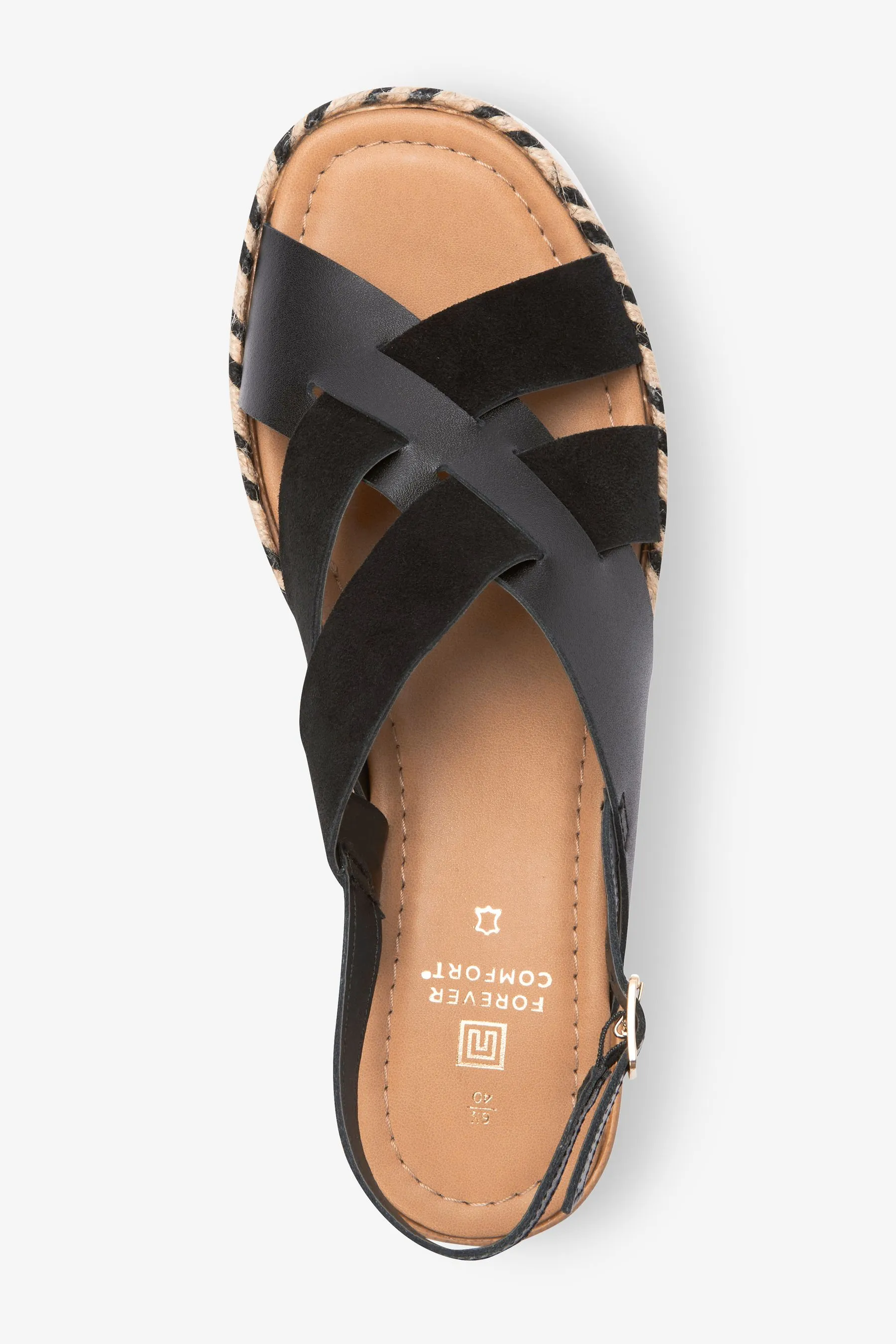 Nero  - Forever Comfort® - Zeppe sportive con incrocio