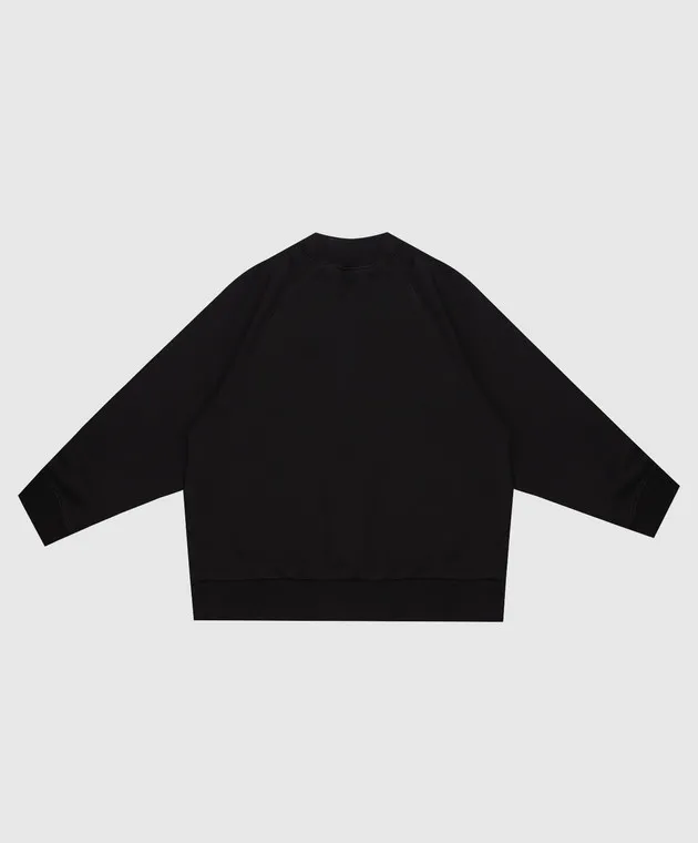 Palm Angels Felpa nera per bambini Flames con stampa PBBA008F23FLE001812