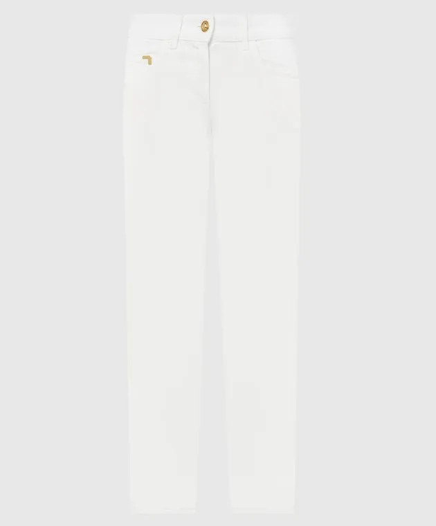 Palm Angels Jeans bianchi con logo testurizzato PWYB032R24DEN003