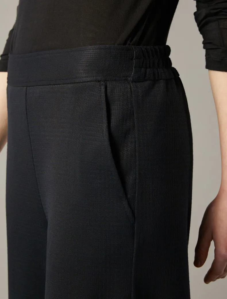 Pantaloni ampi in jersey jacquard