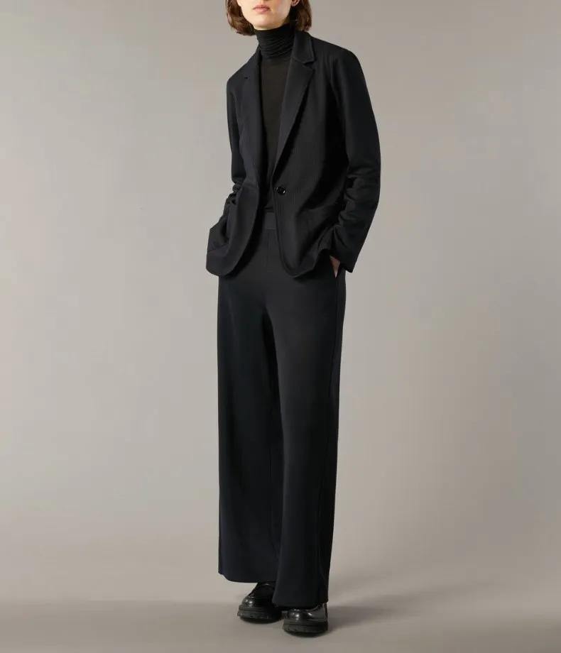 Pantaloni ampi in jersey jacquard