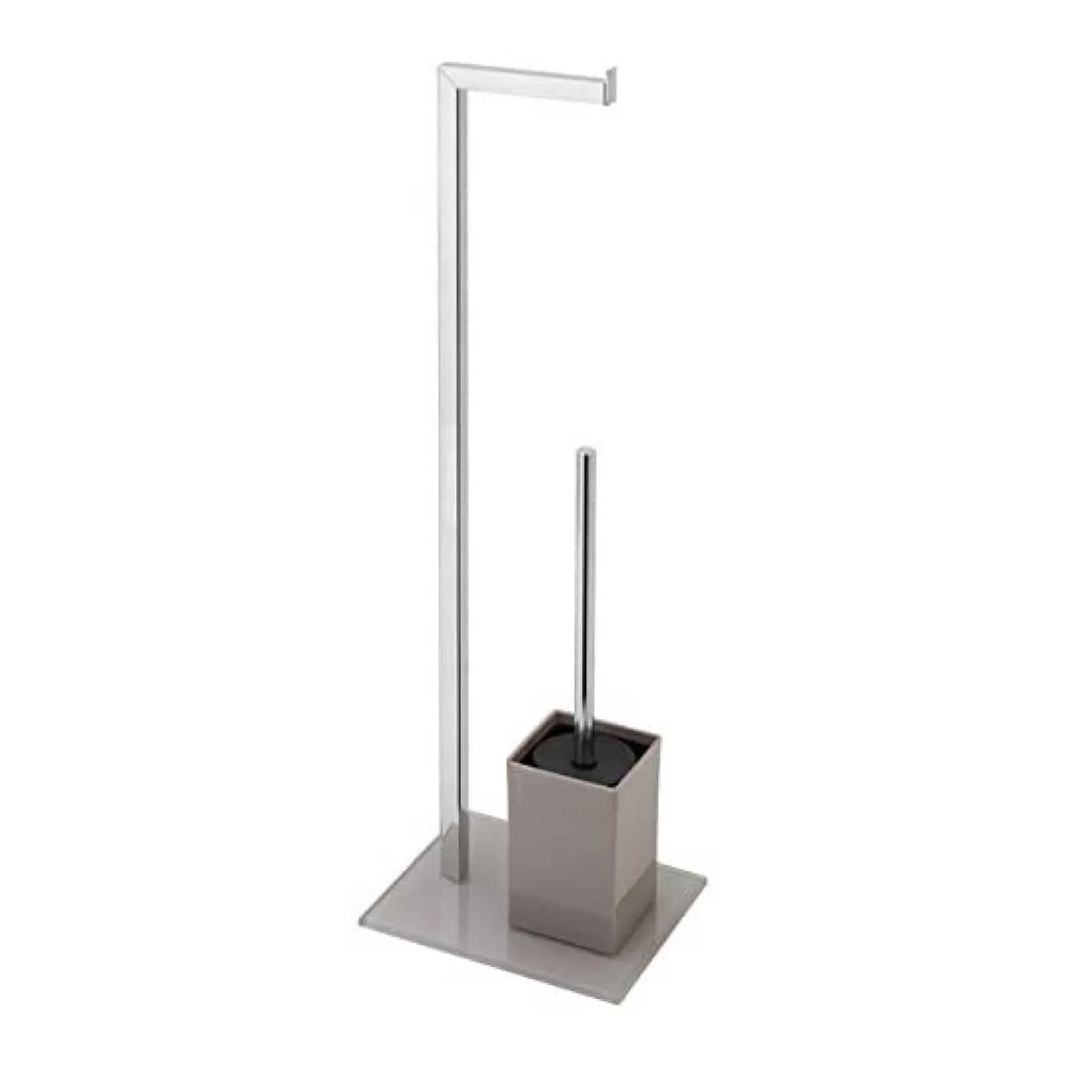 Piantana Portarotolo e Scopino con base in vetro Tortora 810003 