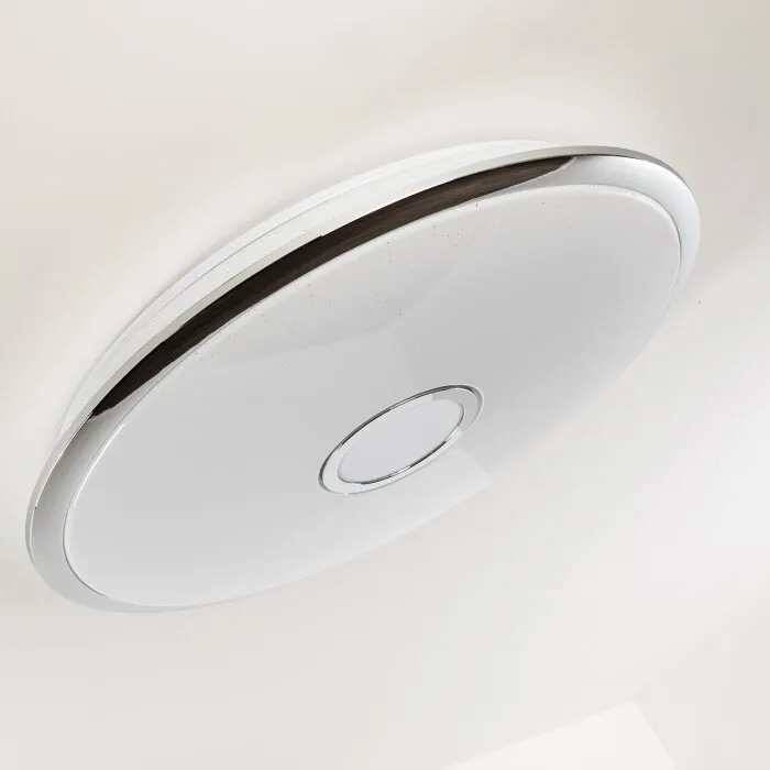Plafoniera Alar LED Cromo, Bianco, 1-Luce, Telecomando