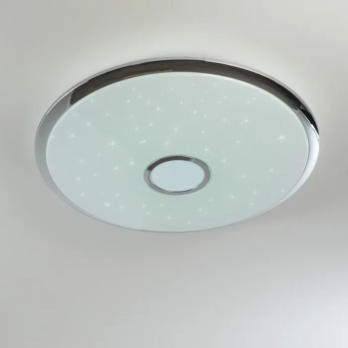 Plafoniera Alar LED Cromo, Bianco, 1-Luce, Telecomando