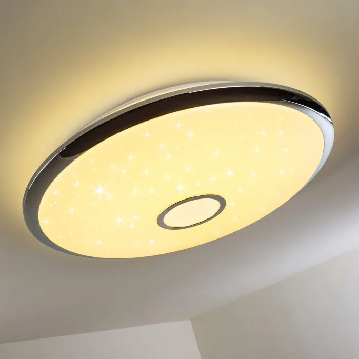 Plafoniera Alar LED Cromo, Bianco, 1-Luce, Telecomando