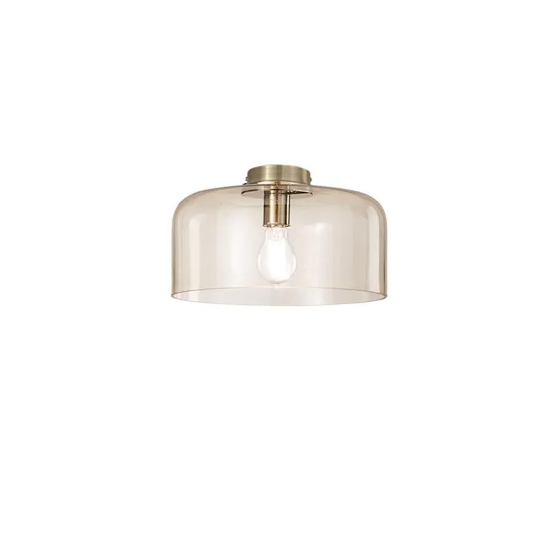 Plafoniera in vetro soffiato Ambra 1Xe27 30X23X9Cm