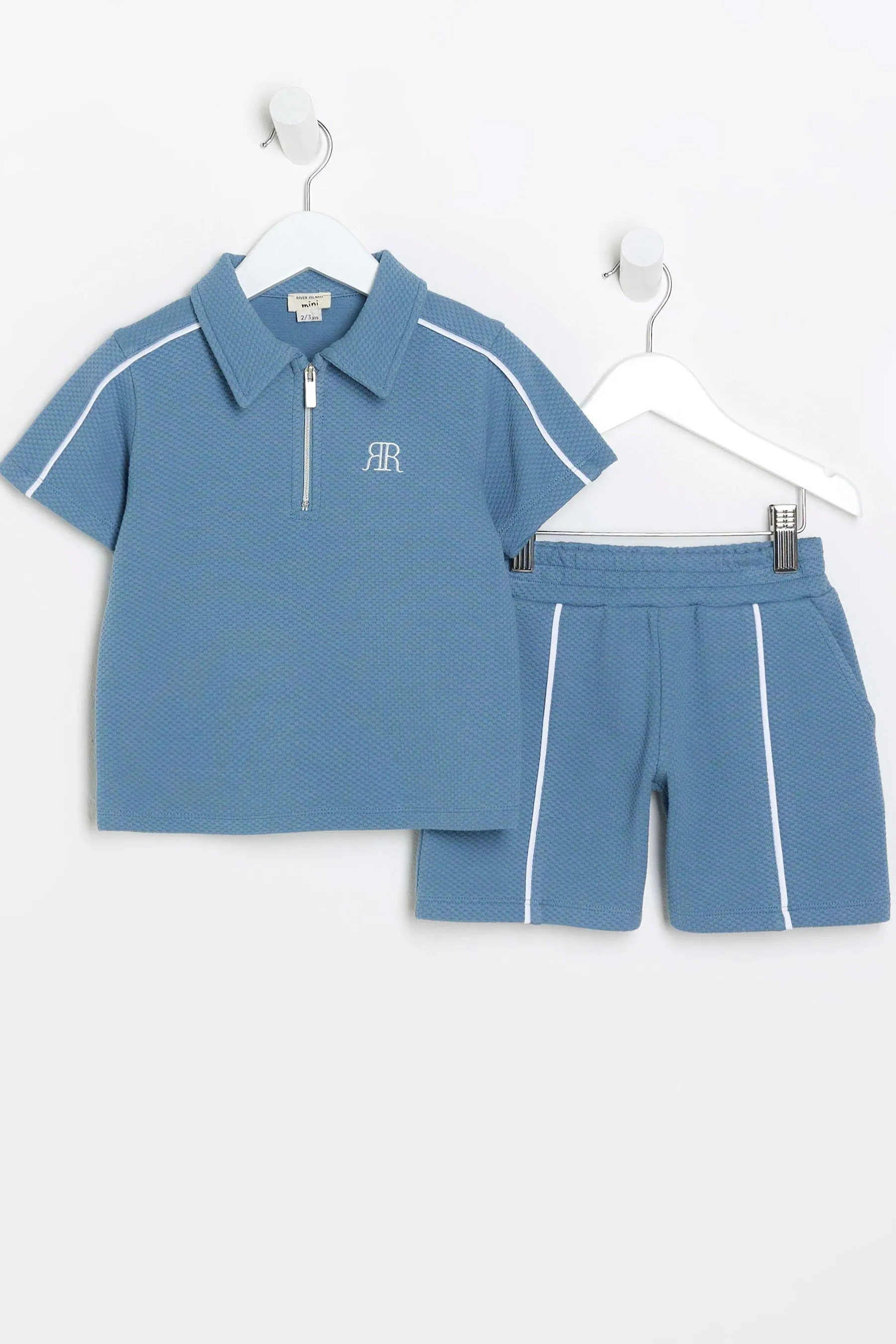 River Island Mini Boys Ecru Pique Polo Set    