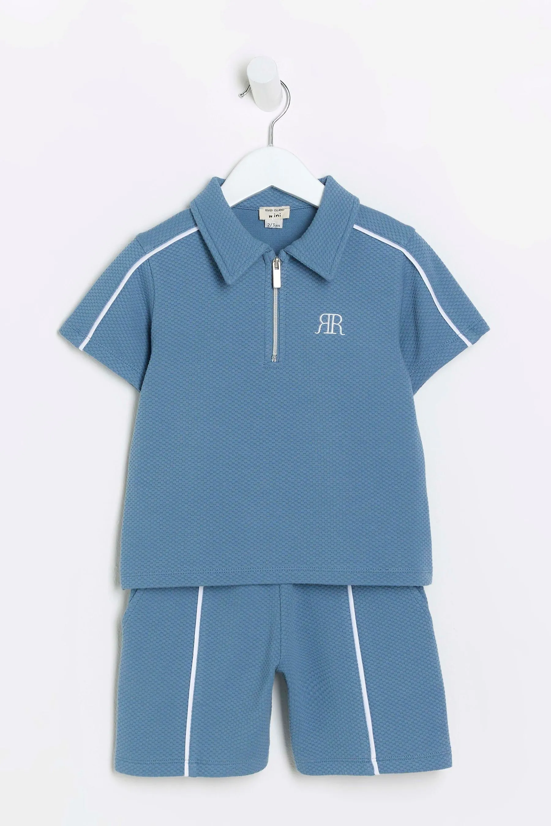 River Island Mini Boys Ecru Pique Polo Set    