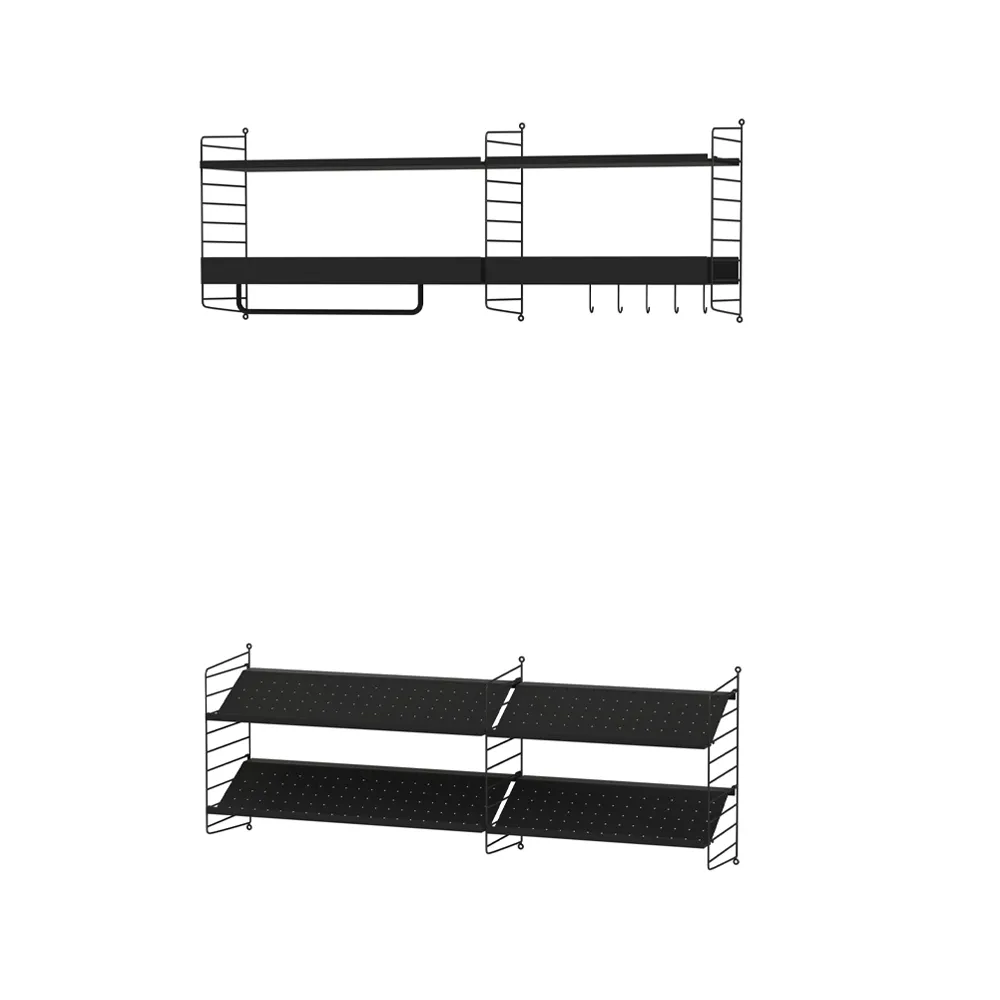 Scaffale da ingresso String nero - combinazione H.iq{font-size:18px}