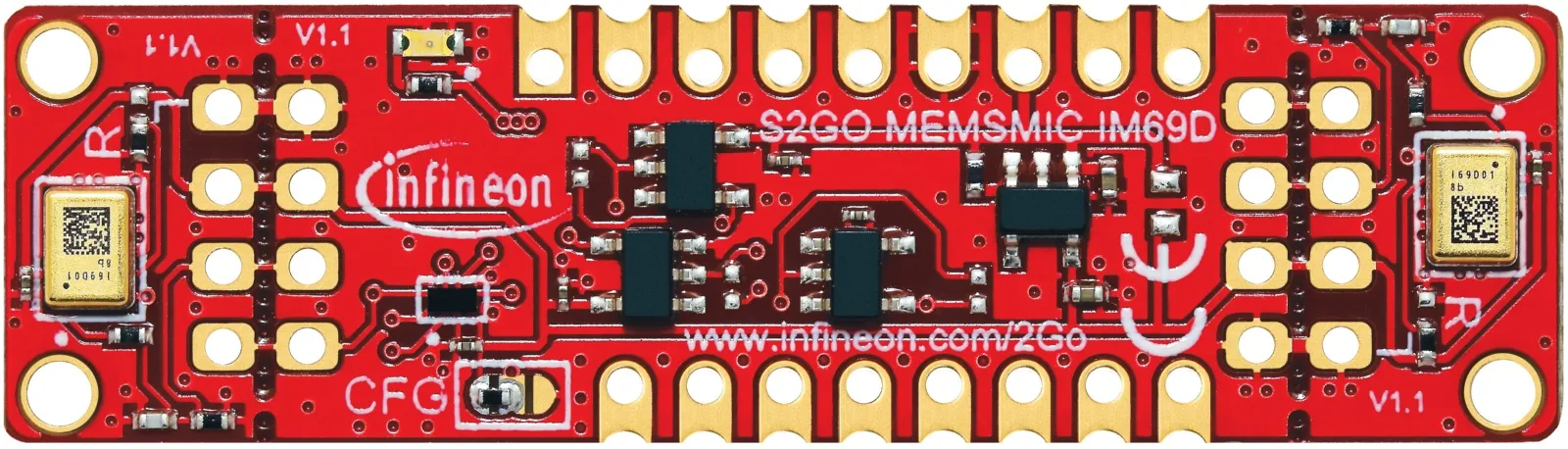 Scheda di valutazione S2GOMEMSMICIM69DTOBO1 Infineon, con Sensore microfono