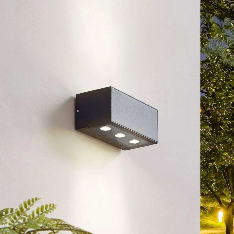 Selim LED All'aperto Applique da Parete L15,3 Nero - Lucande | Acquista online