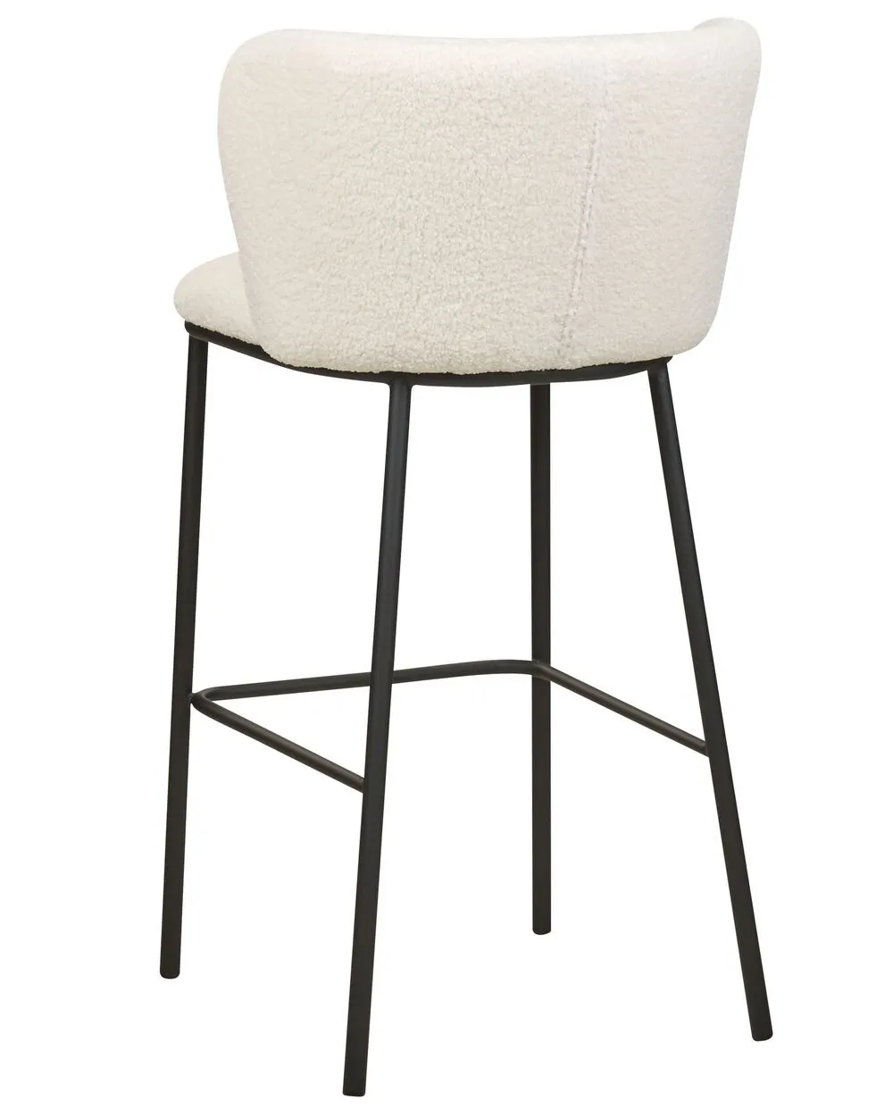 Set of 2 Bar Chairs MINA Boucle White