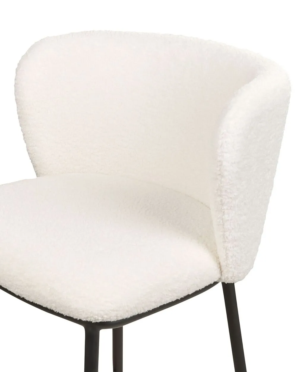 Set of 2 Bar Chairs MINA Boucle White