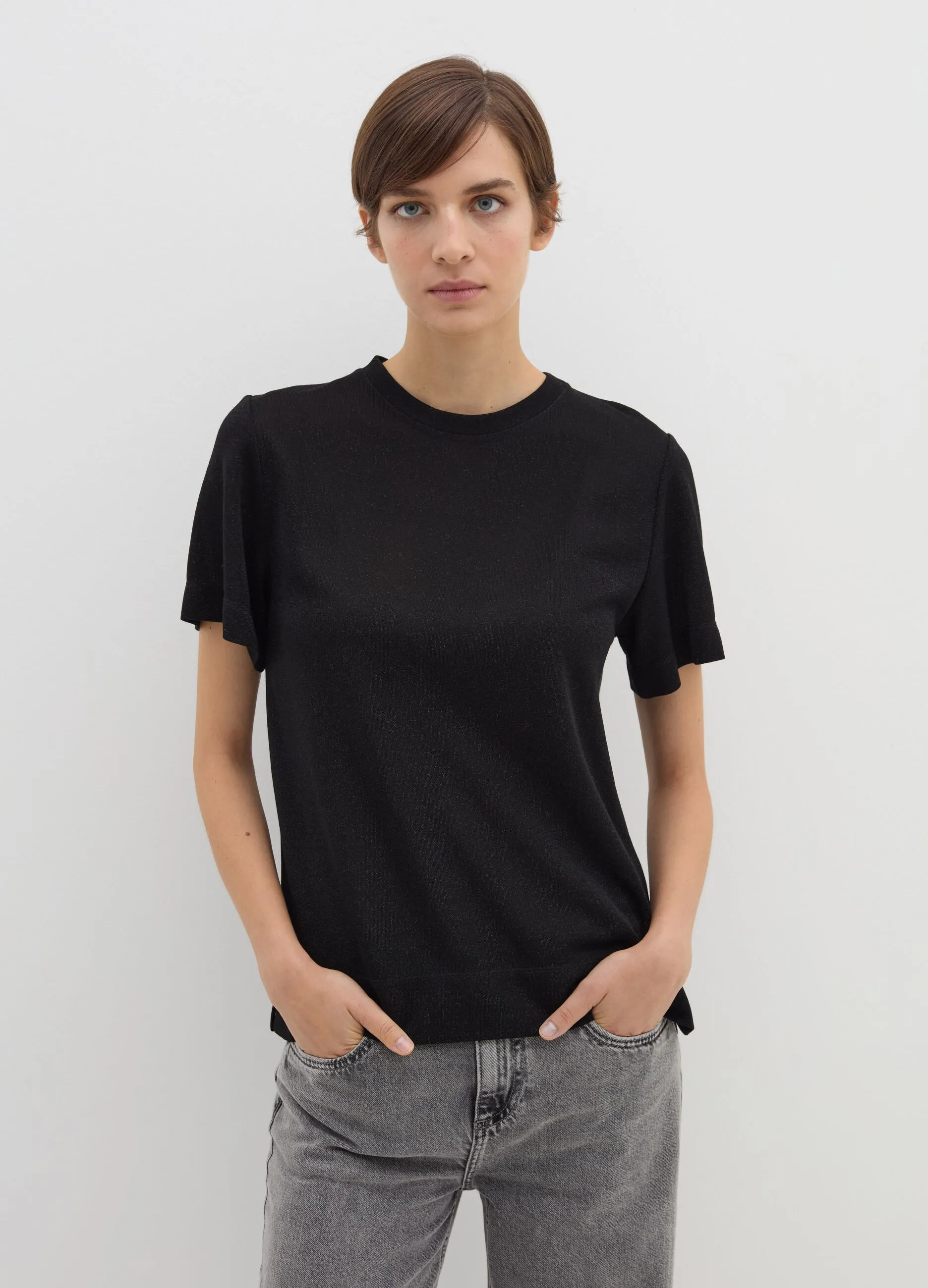 T-shirt in lurex con spacchetti