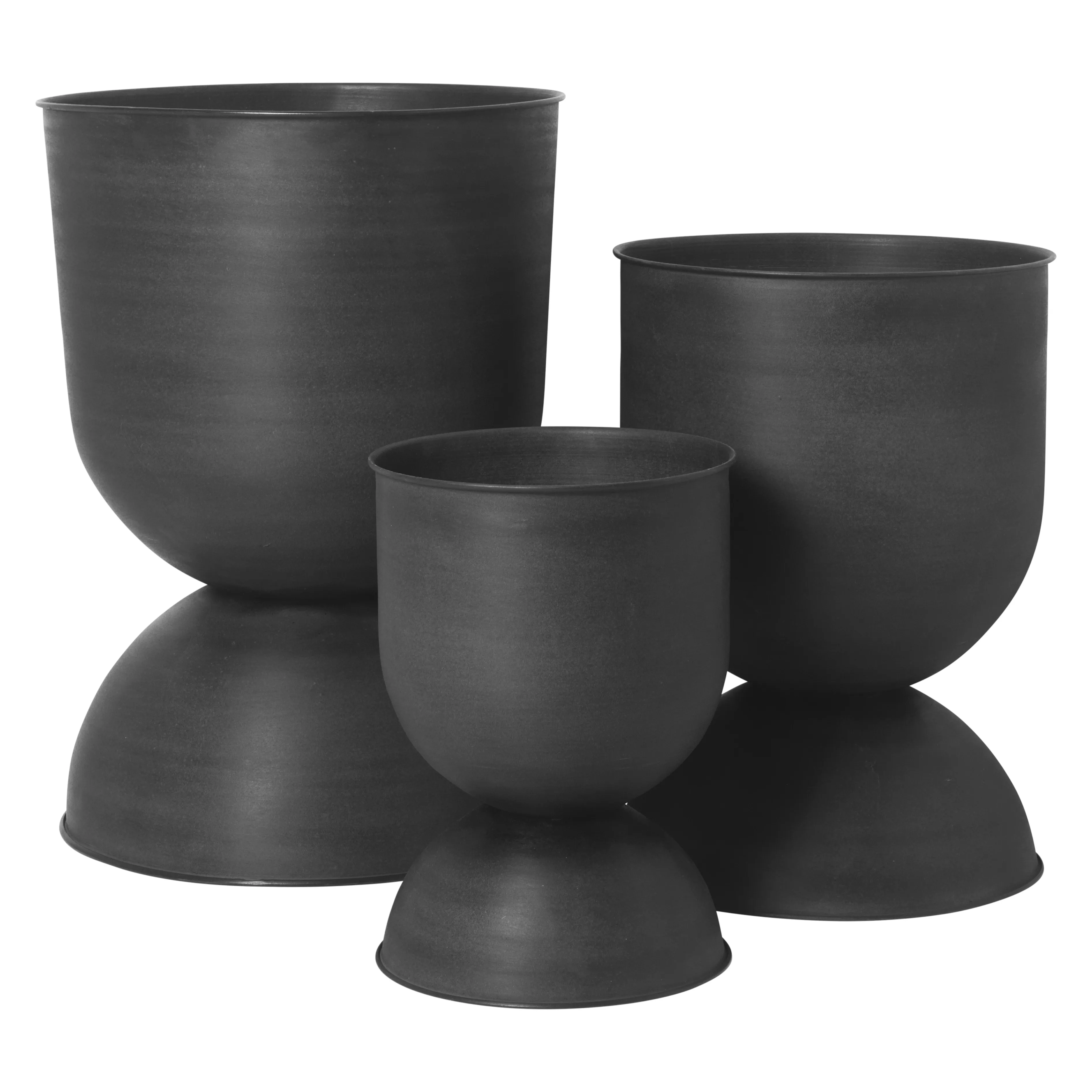 Vaso da fiori Hourglass medio.k3{font-size:18px}nero-grigio scuro